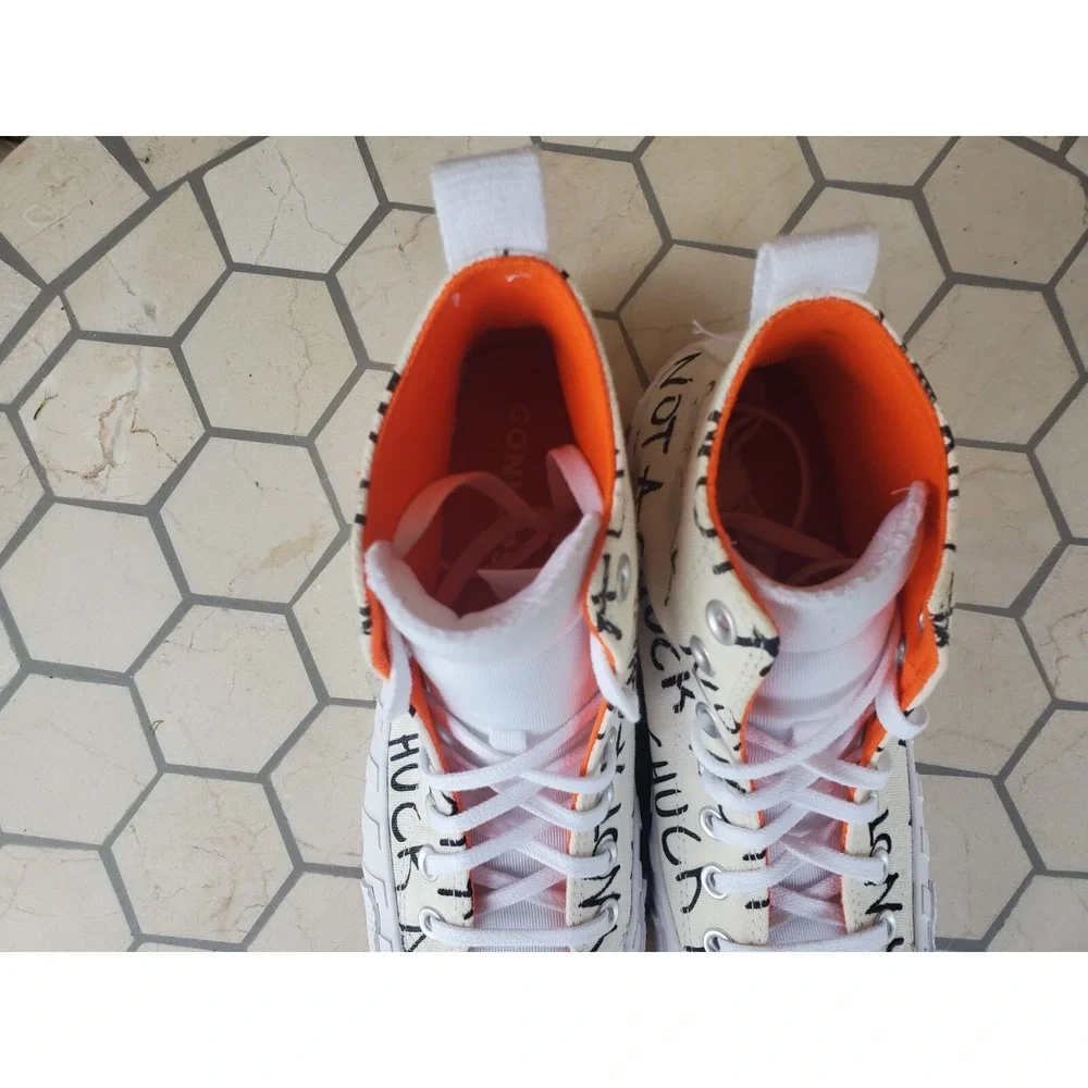 Boys Sz 3 3Y Converse UNt1TL3D Hi Not A Chuck GS PS White‎ Egret Rare 266515C
